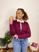 Cardigan c/ detalhe decote e manga