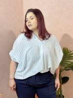 Blusa toque linho com risca