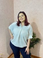 Blusa toque linho com risca - Image 4
