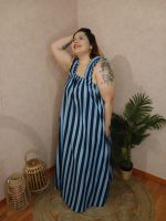 Vestido longo riscas