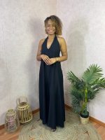 Vestido longo decote pescoço