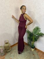 Vestido longo com faixa